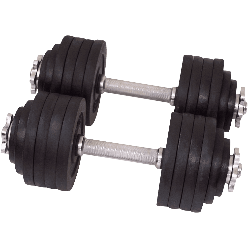 One Pair of Adjustable Dumbbells Cast Iron Total 105 Lbs